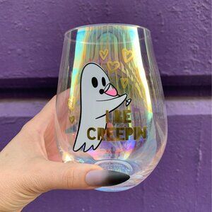 Jumbo Halloween I Be Creepin' Jumbo Stemless Wine Glass in Iridescent | 30 Oz.
